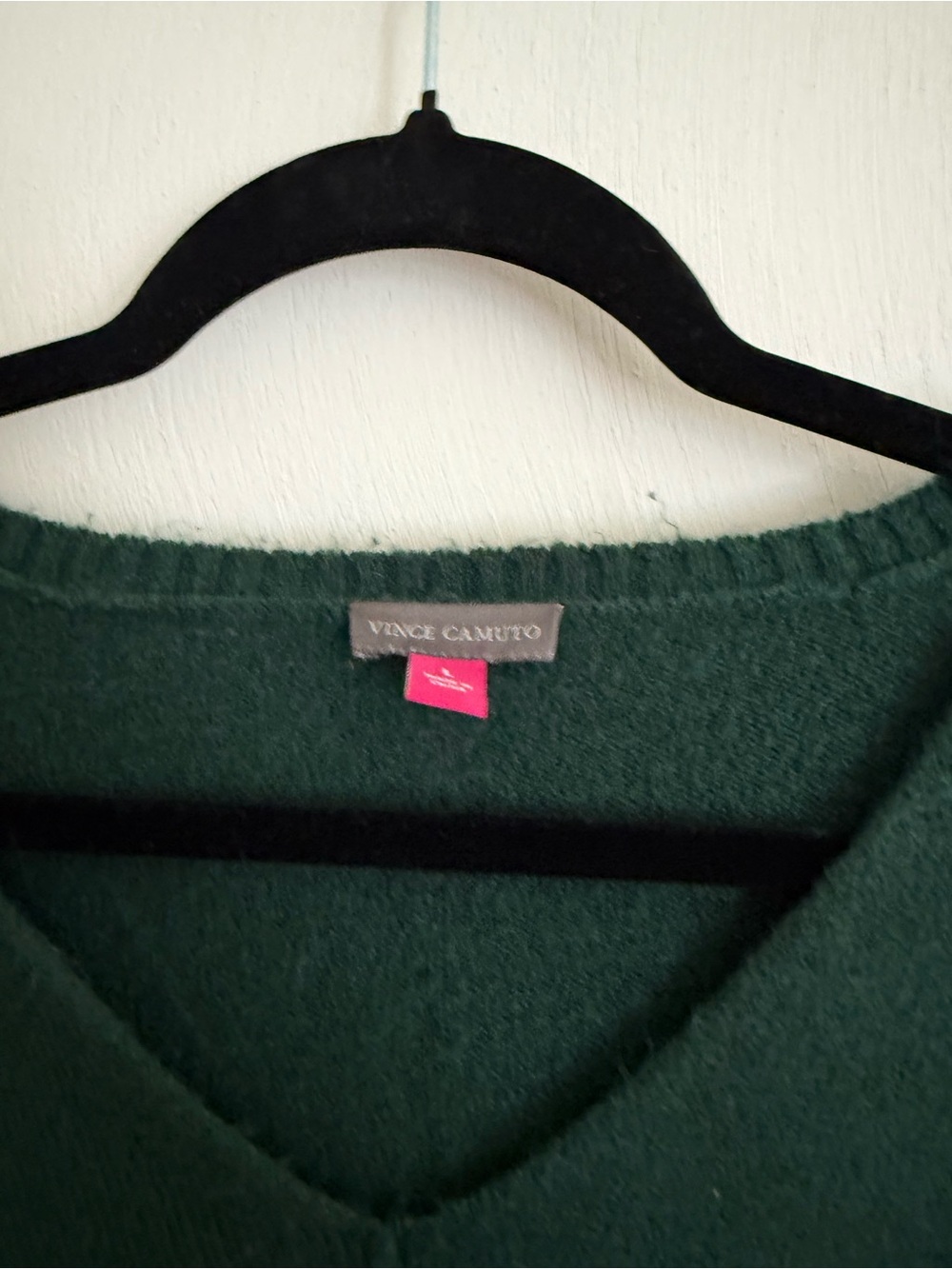 Women's Green V-Neck Sweater - Picture 2 of 2